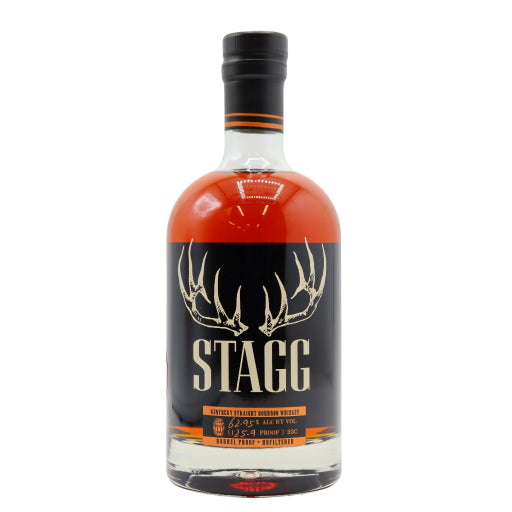 Bottle of Stagg Jr. bourbon whiskey unfiltered proof that sold online in USA with nationwide delivery available this bottle is allocated liquor bottle and it's hard to find liquor.