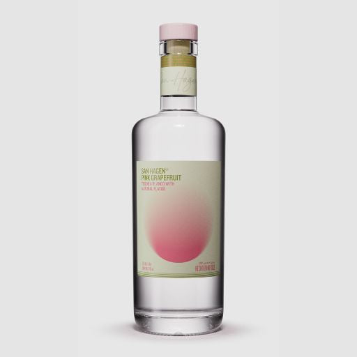 a bottle of san hagen pink grapefruit blanco tequila