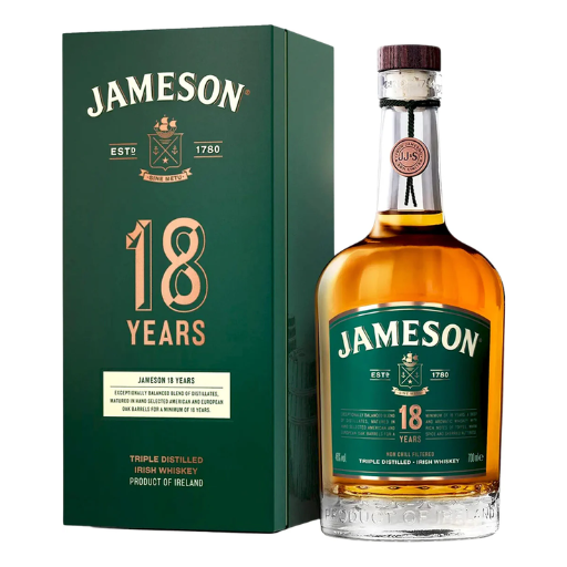 Jameson 18 Year Old Irish Whiskey bottle – rare premium aged Irish whiskey at Sports Arena Liquor