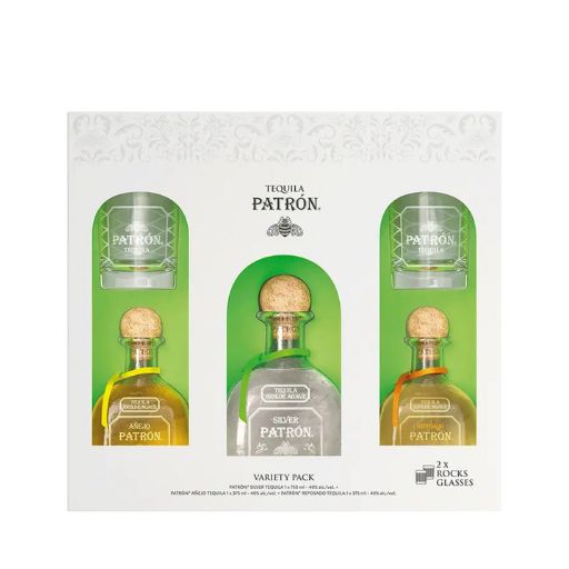 Patron Variety Pack with 2 Rocks Glasses
